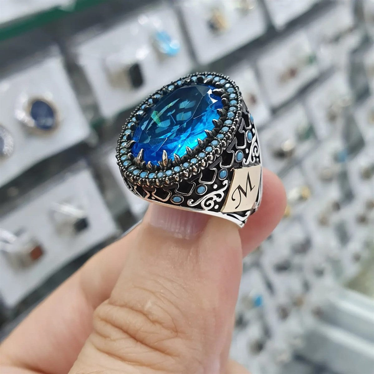 London Blue Ring Sky Blue Quartz Ring Aqua Blue Stone Jewelry Light Blue  Statement Ring Transparent Blue Jewelry Light Blue Silver Ring - Etsy